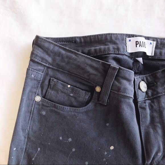 PAIGE Gray Verdugo Ankle Jeans with Splatter Design - Picture 10 of 11